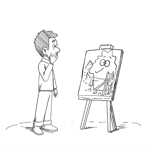 Artista creando en su estudio