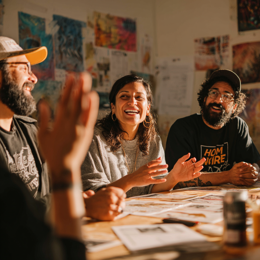 Artistas colaborando